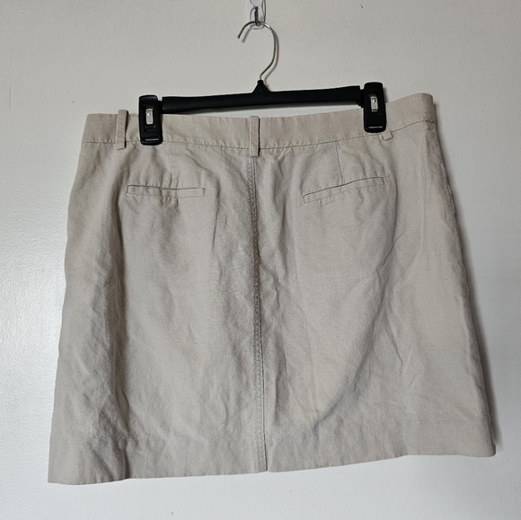 J. Crew linen cotton blend gold tone hardware cargo zipper mini skirt Size 10 - Picture 3 of 6